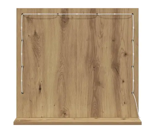 Spoguļa Ar Led Gaismām Vecs Koks 60X55X18 Cm Vidaxl