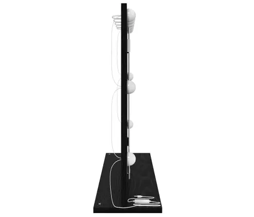 Spoguļa Ar Led Gaismas Melns Ozols 80X55X18 Cm Vidaxl