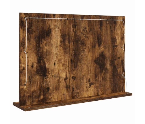 Vidaxl Kosmētikas Spogulis Dūmots Ozols Koks Un Stikls 80 X 55 X 18 Cm