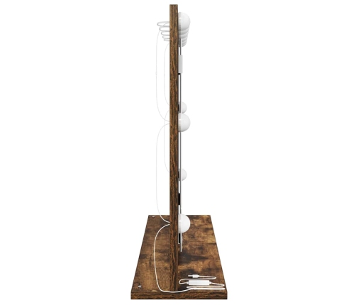 Vidaxl Kosmētikas Spogulis Dūmots Ozols Koks Un Stikls 80 X 55 X 18 Cm