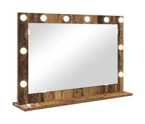 Tualettpeegel Vana Puit 80 X 55 X 18 Cm Klaas Ja Töödeldud Puit