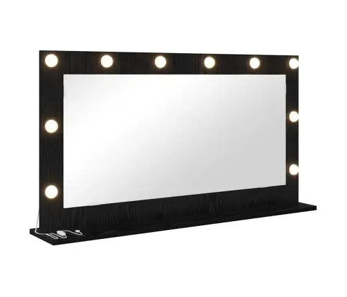 Spoguļa Ar Led Gaismām Melni Ozola 100X55X18 Cm Vidaxl