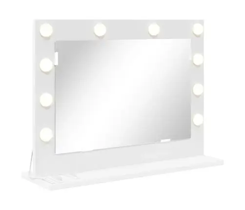 Spoguļa Skapis Ar Led Gaismām Balts 60X45X18 Cm Vidaxl