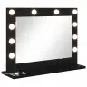 Spoguļa Ar Led Gaismām Melna Ozola 60X45X18 Cm Vidaxl