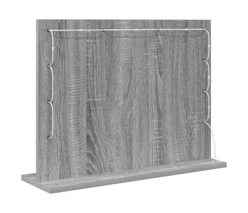 Spoguļi Ar Led Gaismām Pelēkā Sonoma Mdf, Stikls 60 X 45 X 18 Cm Vidaxl