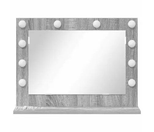 Spoguļi Ar Led Gaismām Pelēkā Sonoma Mdf, Stikls 60 X 45 X 18 Cm Vidaxl