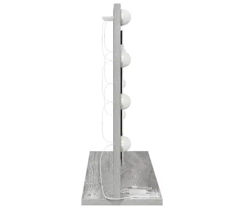 Spoguļi Ar Led Gaismām Pelēkā Sonoma Mdf, Stikls 60 X 45 X 18 Cm Vidaxl