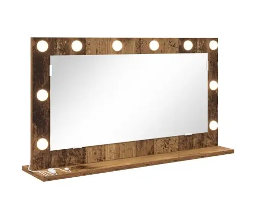 Tualettpeegel Vana Puit 80 X 45 X 18 Cm Klaas Ja Töödeldud Puit