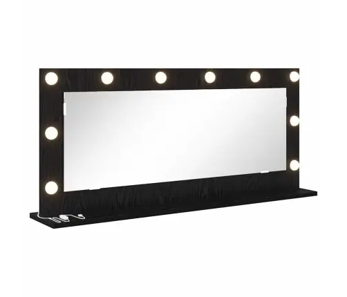 Kosmētikas Spogulis Ar Led Gaismām Melnā Ozola Krāsā 100X45X18 Cm Vidaxl