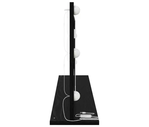 Kosmētikas Spogulis Ar Led Gaismām Melnā Ozola Krāsā 100X45X18 Cm Vidaxl