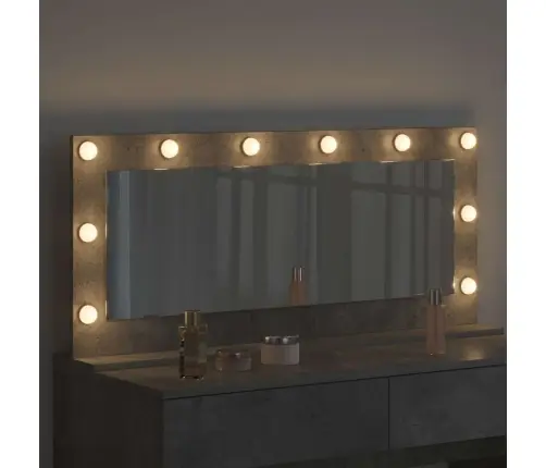 Spogulis Ar Led Gaismām Betona Pelēkā 100X45X18 Cm Vidaxl