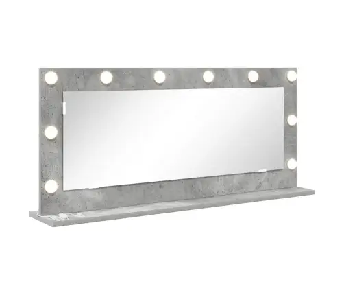 Spogulis Ar Led Gaismām Betona Pelēkā 100X45X18 Cm Vidaxl