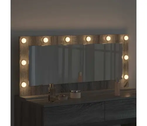 Vanity Spogulis Ar Led Gaismām Pelēks Sonoma 100X45X18 Cm Vidaxl