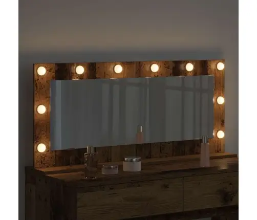 Spoguļa Ar Led Gaismām Vecs Koks 100X45X18 Cm Vidaxl