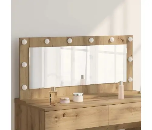 Kosmētikas Spogulis Ar Led Gaismām, Amatnieku Ozols 100X45X18 Cm Vidaxl