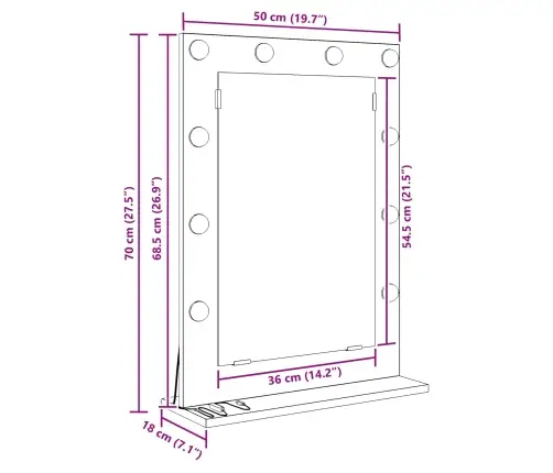 Tualettpeegel Vana Puit 70 X 50 X 18 Cm Klaas Ja Töödeldud Puit