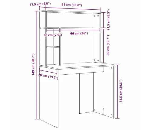Laud Riiuliga Hall Sonoma 91 X 50 X 149 Cm Tehispuit