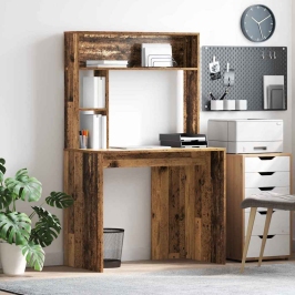 Galds Ar Plauktu Vecs Koks 91 X 50 X 149 Cm Inženierijas Koks Vidaxl