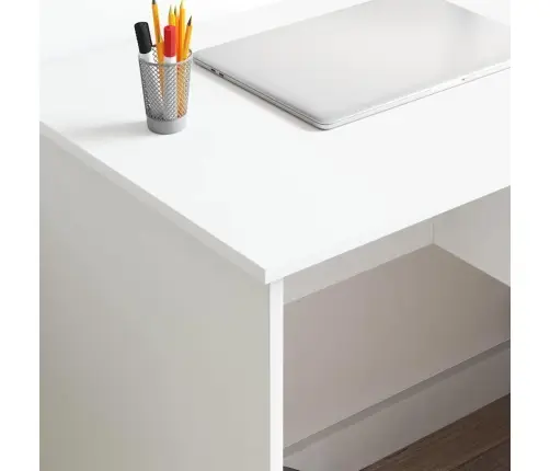 Galds Ar Uzglabāšanu Balts 90X49.5X75 Cm Inženierijas Koks Vidaxl