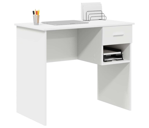 Galds Ar Uzglabāšanu Balts 90X49.5X75 Cm Inženierijas Koks Vidaxl