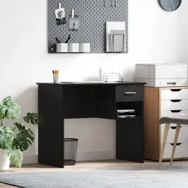 Galds Melns Ozols 90 X 49.5 X 75 Cm Inženierijas Koks Vidaxl