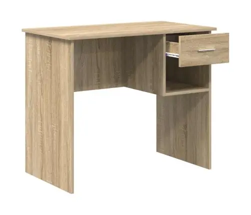 Galds Ar Uzglabāšanu Sonoma Ozols 90X49.5X75 Cm Cietais Koks Vidaxl
