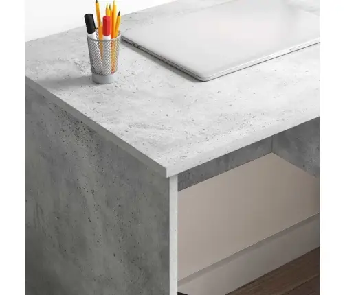 Galds Ar Uzglabāšanu Betona Pelēkā 90X49.5X75 Cm Inženieru Koks Vidaxl