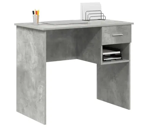 Galds Ar Uzglabāšanu Betona Pelēkā 90X49.5X75 Cm Inženieru Koks Vidaxl