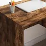 Galds Ar Uzglabāšanu Dūmota Ozola 90X49.5X75 Cm Inženierijas Koks Vidaxl