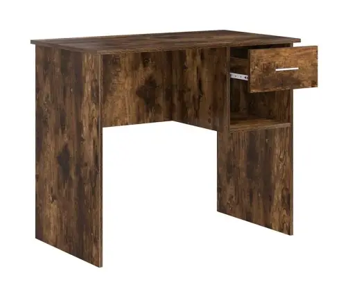 Galds Ar Uzglabāšanu Dūmota Ozola 90X49.5X75 Cm Inženierijas Koks Vidaxl
