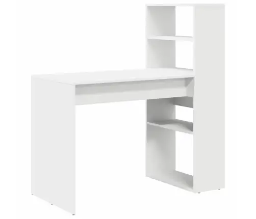 Stalas Su Lentyna Balta 113 X 54 X 120 Cm Apdirbta Mediena