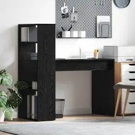 Laud Riiuliga Must Tamm 113 X 54 X 120 Cm Tehispuit