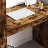Galds Ar Uzglabāšanu Dūmota Ozola 113X54X120 Cm Inženierijas Koks Vidaxl