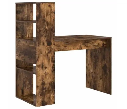 Galds Ar Uzglabāšanu Dūmota Ozola 113X54X120 Cm Inženierijas Koks Vidaxl
