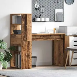 Galds Ar Plauktu Vecs Koks 113 X 54 X 120 Cm Inženierijas Koks Vidaxl