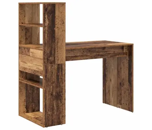 Galds Ar Uzglabāšanu Vecais Koks 113X54X120 Cm Inženierijas Koks Vidaxl