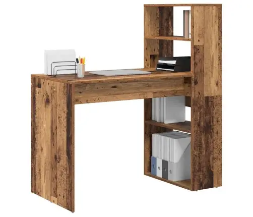Galds Ar Uzglabāšanu Vecais Koks 113X54X120 Cm Inženierijas Koks Vidaxl