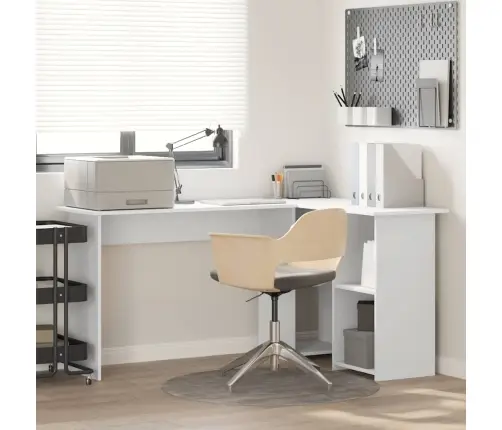 Galds Ar Plauktu Balts 142 X 102 X 73 Cm Inženierijas Koks Vidaxl