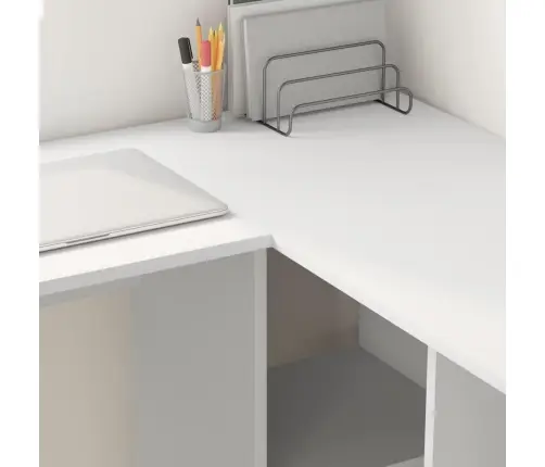 Galds Ar Plauktu Balts 142 X 102 X 73 Cm Inženierijas Koks Vidaxl