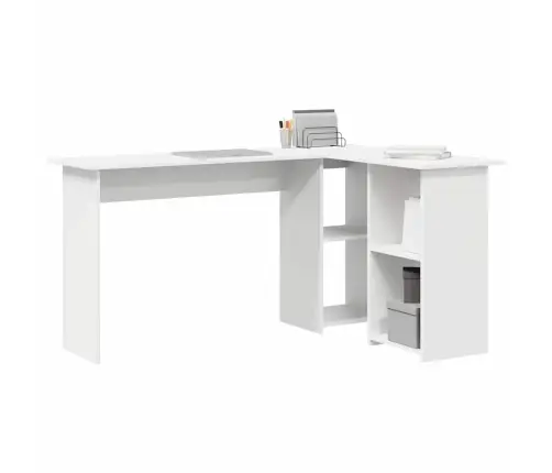 Galds Ar Plauktu Balts 142 X 102 X 73 Cm Inženierijas Koks Vidaxl