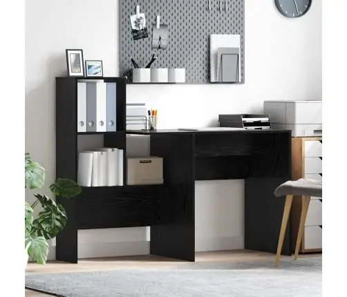 Galds Melns Ozols 131.5 X 50 X 106.5 Cm Inženierijas Koks Vidaxl