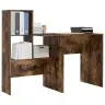 Galds Ar Plauktu Dūmakaina Ozolkoka 131.5 X 50 X 106.5 Cm Vidaxl