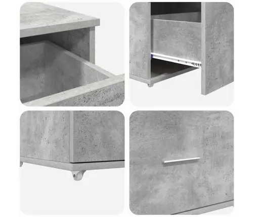 Atvilktņu Skapis Betona Pelēks Betons Vidējs Durvis Vidaxl