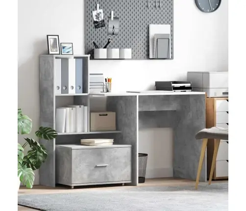 Atvilktņu Skapis Betona Pelēks Betons Vidējs Durvis Vidaxl