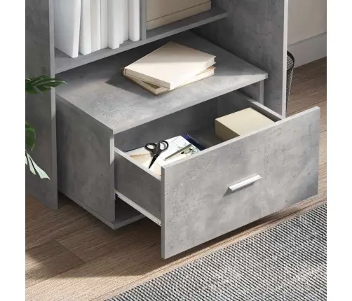 Atvilktņu Skapis Betona Pelēks Betons Vidējs Durvis Vidaxl