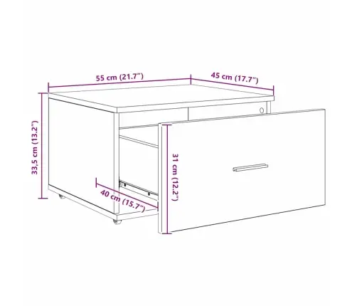Atvilktņu Skapis Betona Pelēks Betons Vidējs Durvis Vidaxl