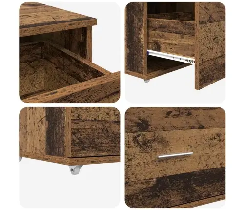 Atvilktņu Skapis Vecs Koks Skaidu Plātne Vidējs Atvilktņu Skapis Vidaxl