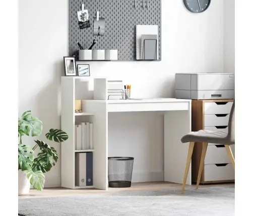 Galds Ar Plauktu Balts 100 X 40 X 90 Cm Inženierijas Koks Vidaxl