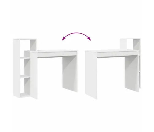Galds Ar Plauktu Balts 100 X 40 X 90 Cm Inženierijas Koks Vidaxl