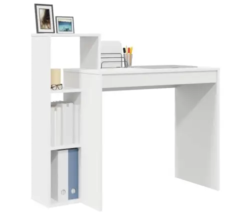 Galds Ar Plauktu Balts 100 X 40 X 90 Cm Inženierijas Koks Vidaxl